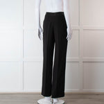 Me + Em Black Wide Leg Tuxedo Trousers