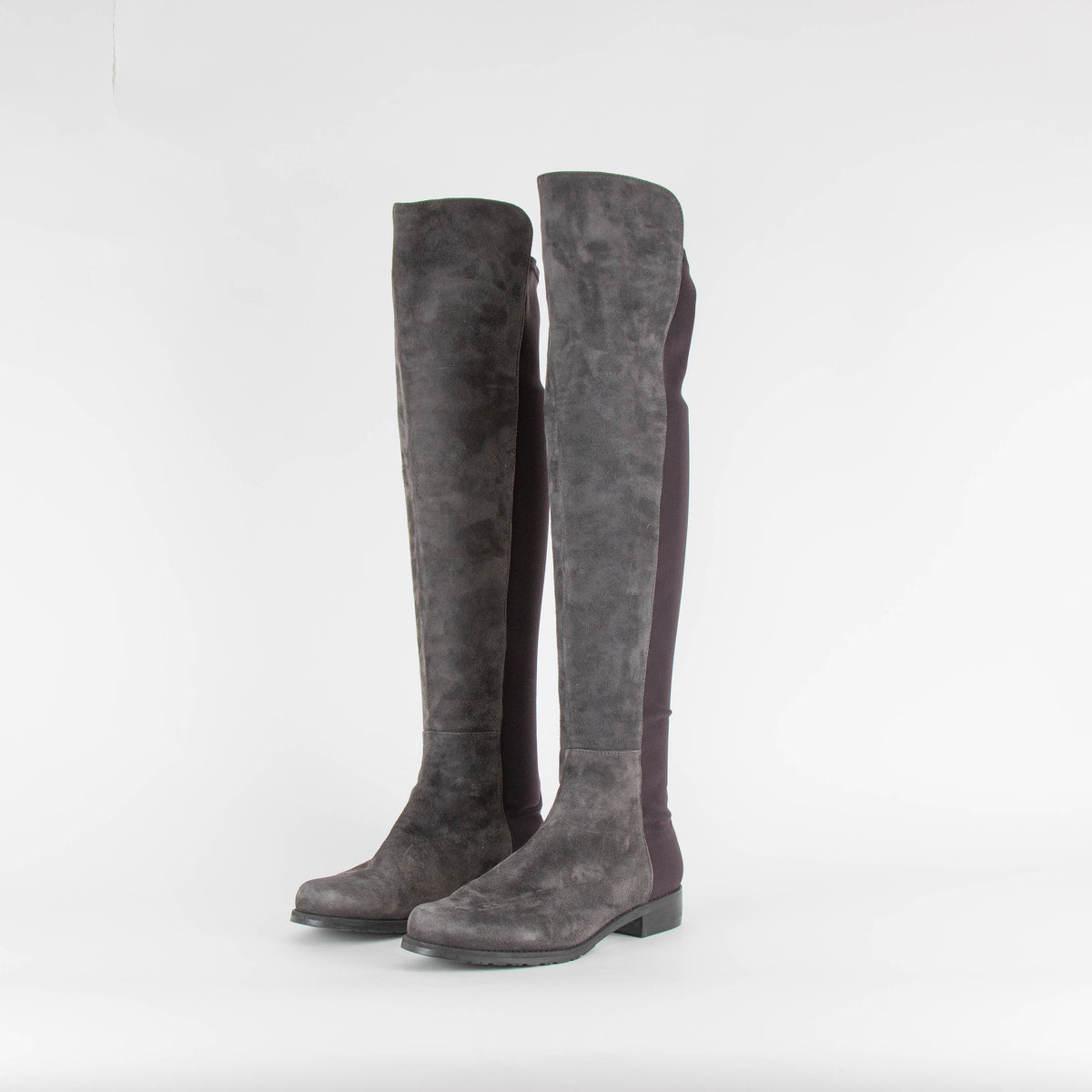Stuart Weitzman Grey Suede 5050 Over The Knee Flat Boots