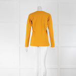 Agnes B Mustard Cotton Slogan Long Sleeve T-Shirt