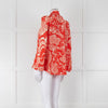Rixo Orange Cream Silk Tie Up Neck Jacket