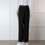 Me + Em Black Wide Leg Tuxedo Trousers