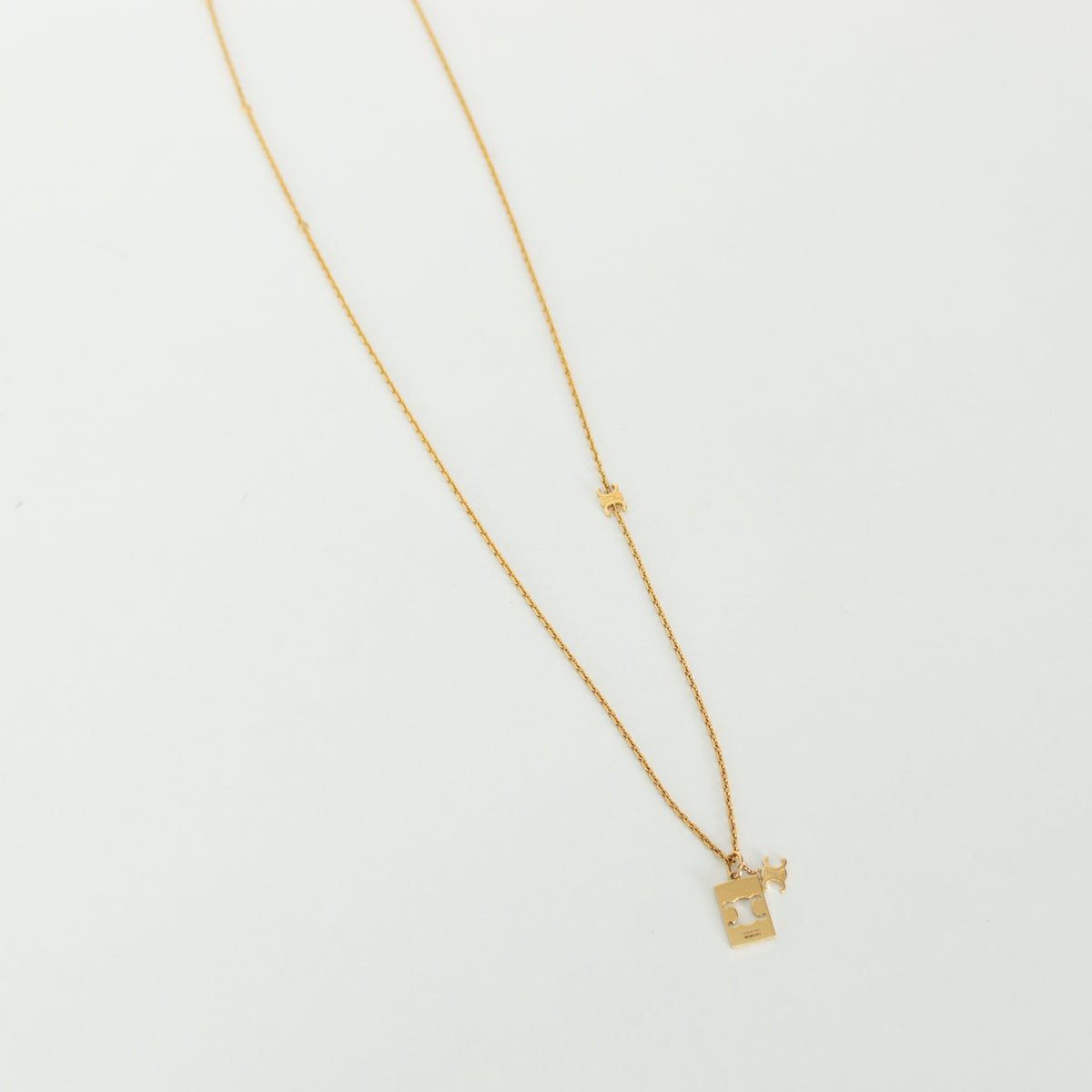 Celine Brass Triomphe Interlocking Necklace