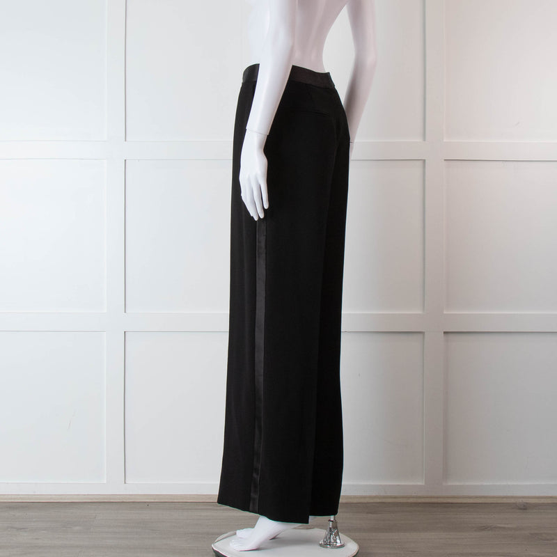 Me + Em Black Wide Leg Tuxedo Trousers