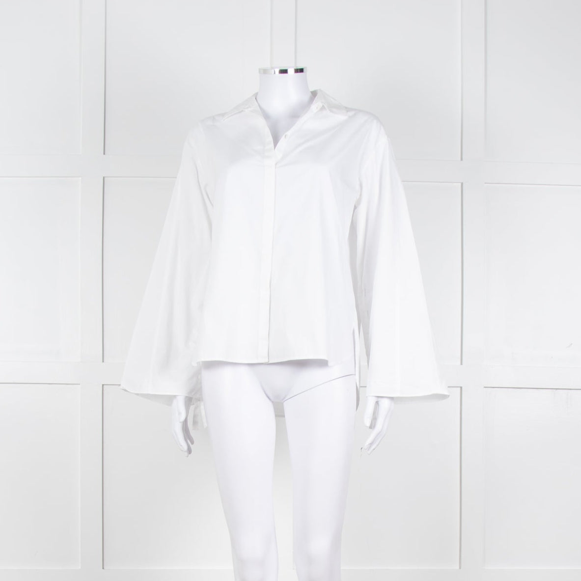 Vince White Shirt With Gather Pull Sleeves