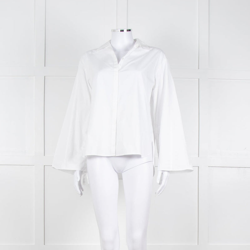 Vince White Shirt With Gather Pull Sleeves