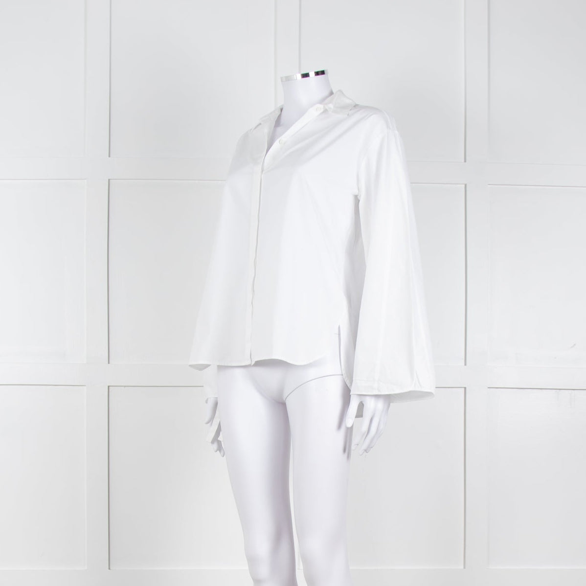 Vince White Shirt With Gather Pull Sleeves