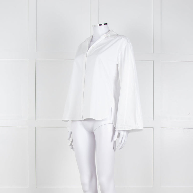 Vince White Shirt With Gather Pull Sleeves