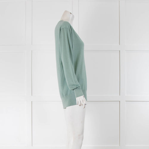 Raey Seafoam V Neck Fine Knit Jumper