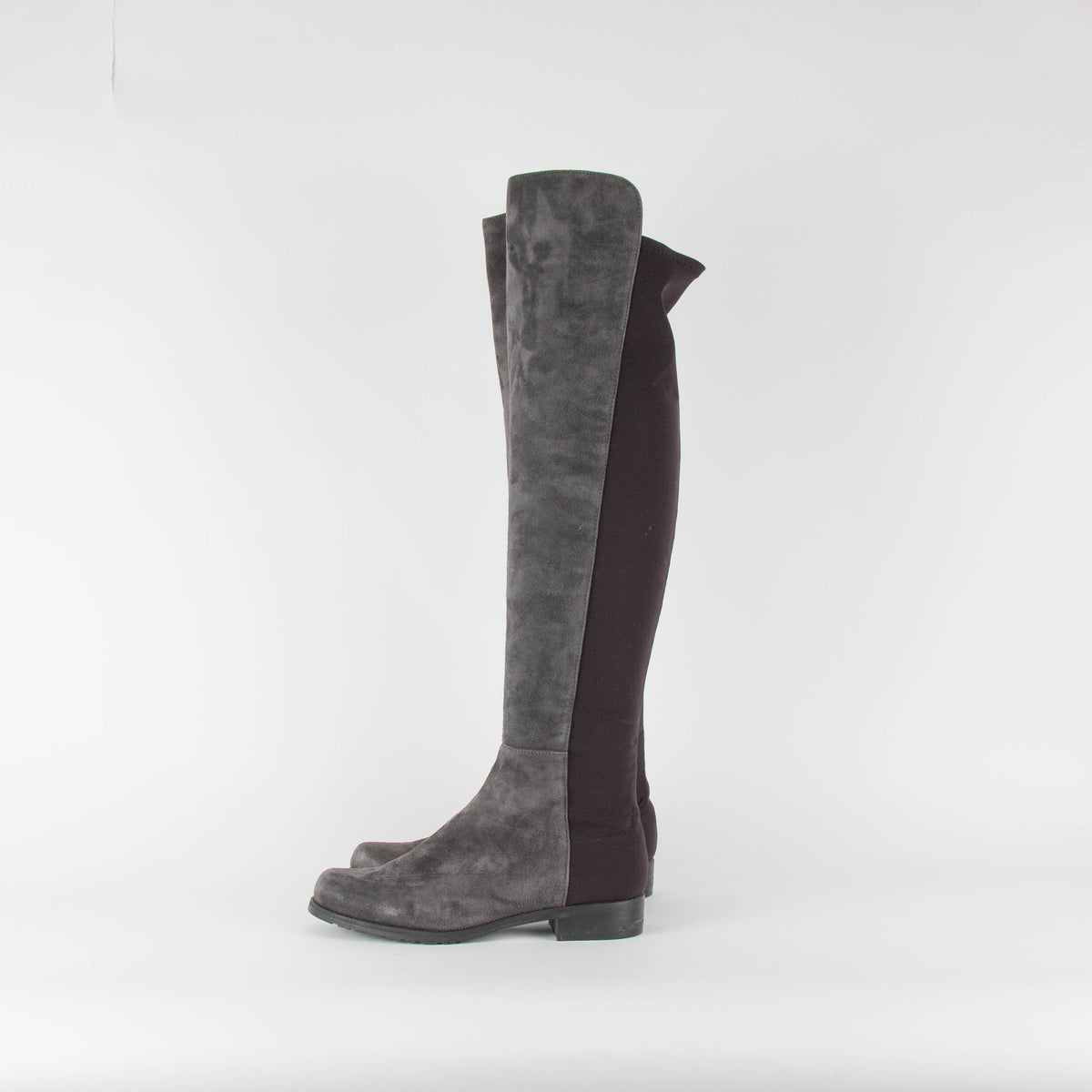 Stuart Weitzman Grey Suede 5050 Over The Knee Flat Boots