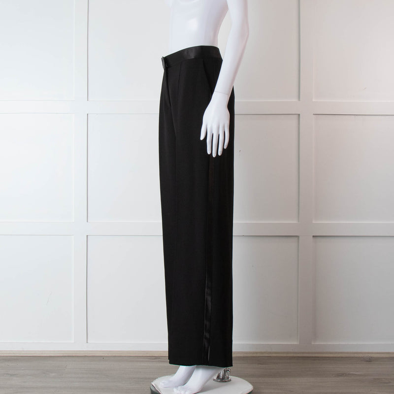 Me + Em Black Wide Leg Tuxedo Trousers