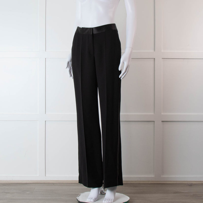 Me + Em Black Wide Leg Tuxedo Trousers