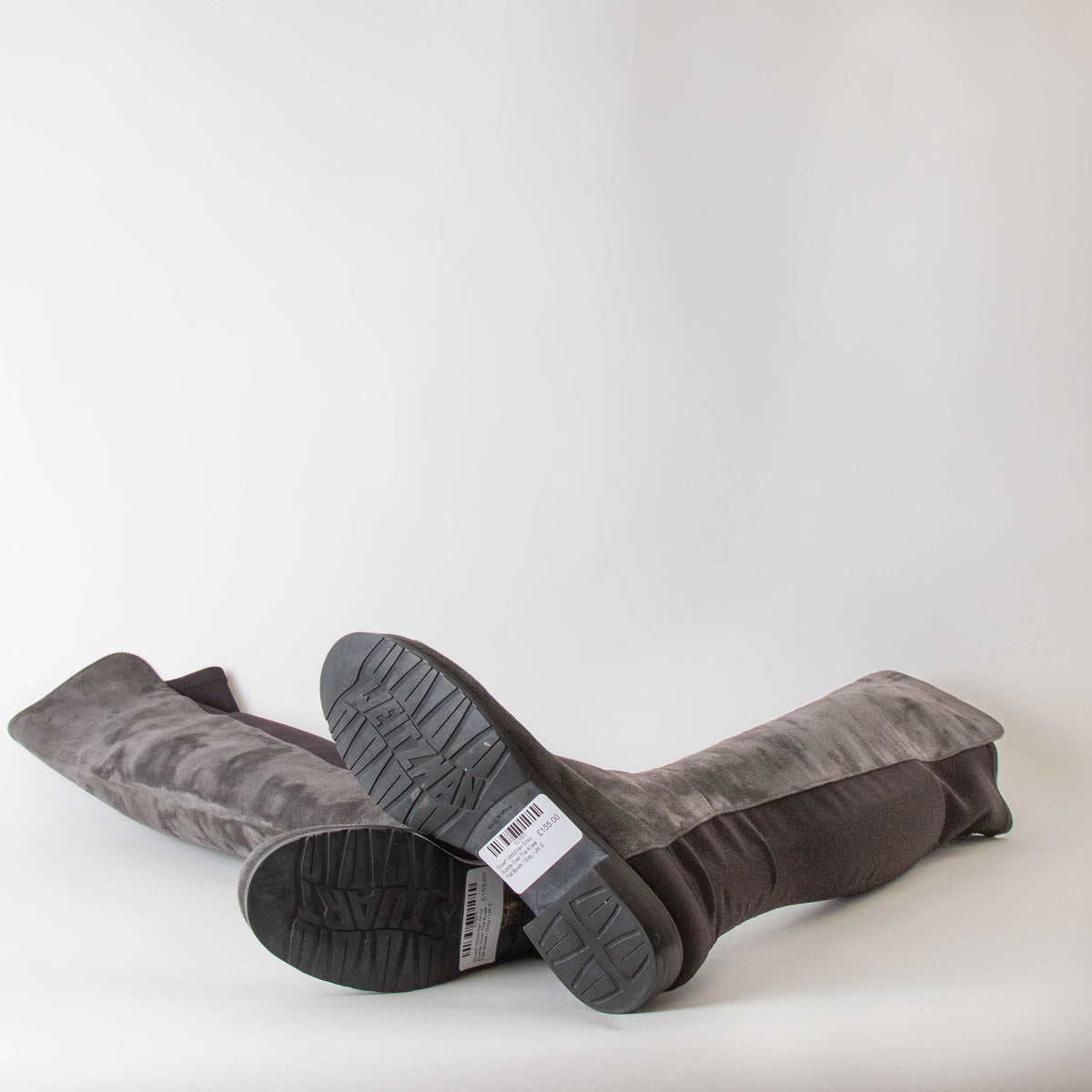 Stuart Weitzman Grey Suede 5050 Over The Knee Flat Boots