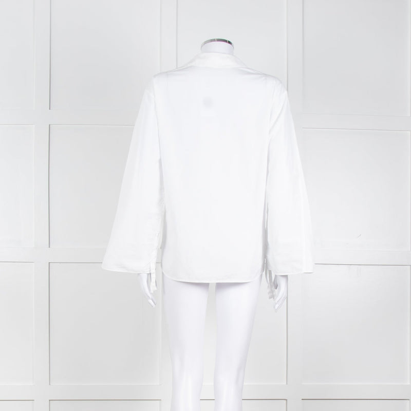 Vince White Shirt With Gather Pull Sleeves