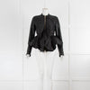 Givenchy Black Leather Sleeve Peplum Jacket