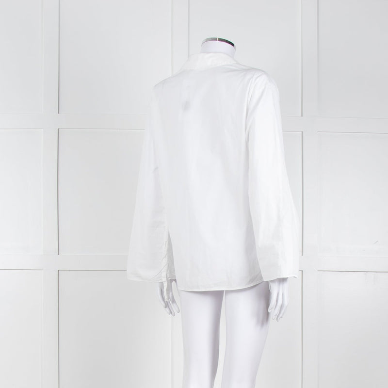 Vince White Shirt With Gather Pull Sleeves