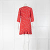 Claudie Pierlot Red White Star V Neck Mini Dress
