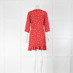 Claudie Pierlot Red White Star V Neck Mini Dress