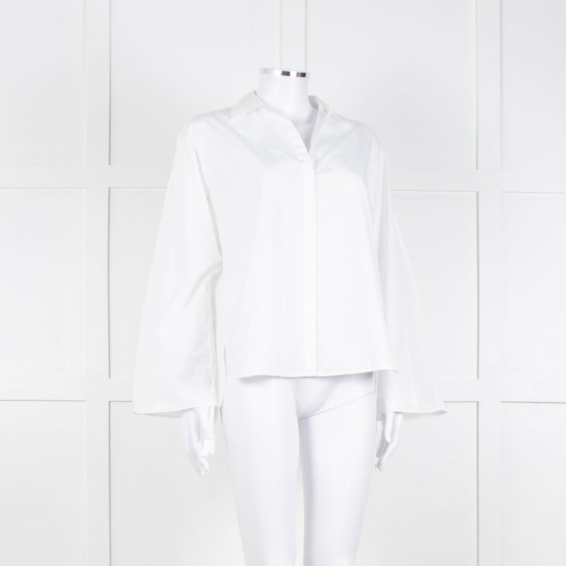 Vince White Shirt With Gather Pull Sleeves