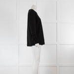 Chanel Black Camelia Cotton Drawstring Sweatshirt