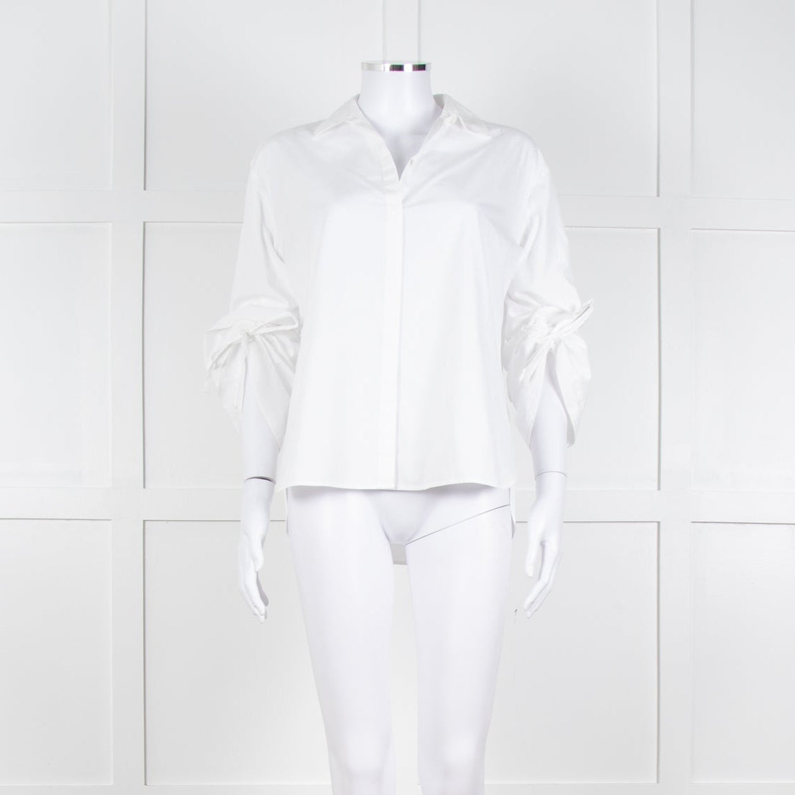 Vince White Shirt With Gather Pull Sleeves