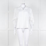 Vince White Shirt With Gather Pull Sleeves