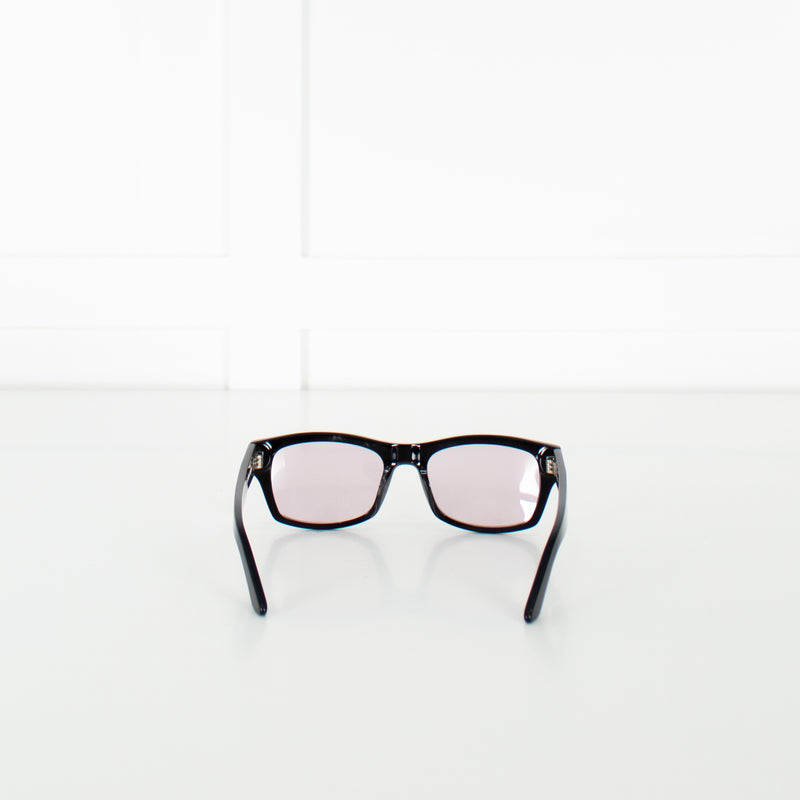 Sub Sun Black Sunglasses With Rose Clear Lenses