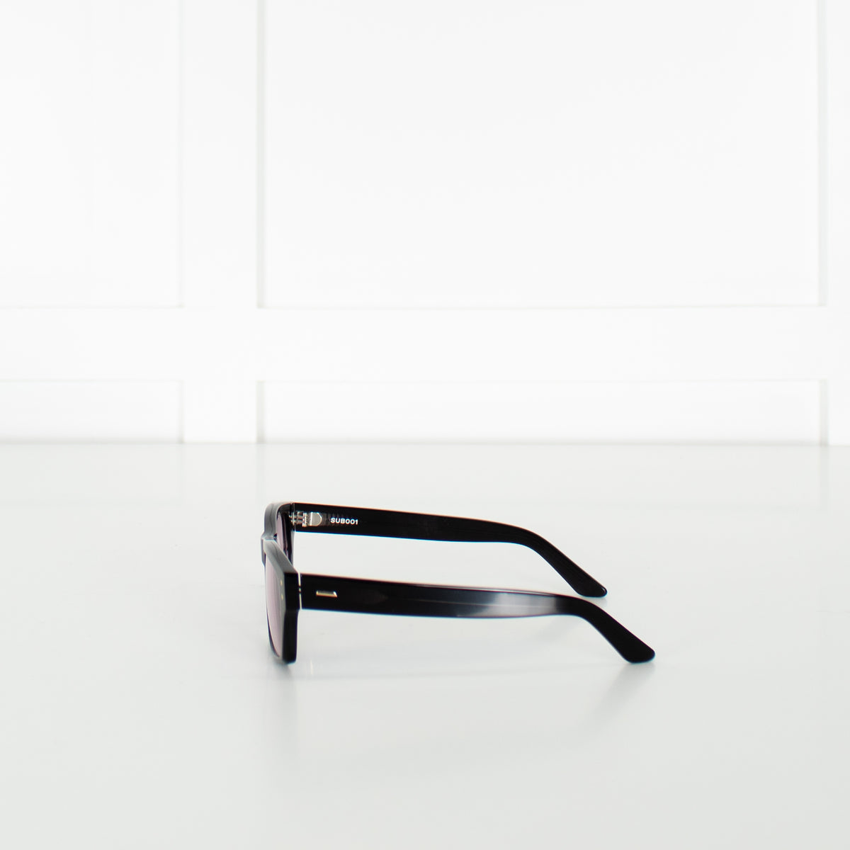 Sub Sun Black Sunglasses With Rose Clear Lenses