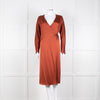Vince Rust Coloured Silk Wrap Dress
