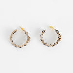 Chanel Gold Woven Diamante Embellished CC Hoop Earrings