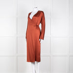 Vince Rust Coloured Silk Wrap Dress