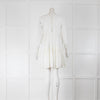 Claudie Pierlot White Dot Lace Up Back Tiered Mini Dress