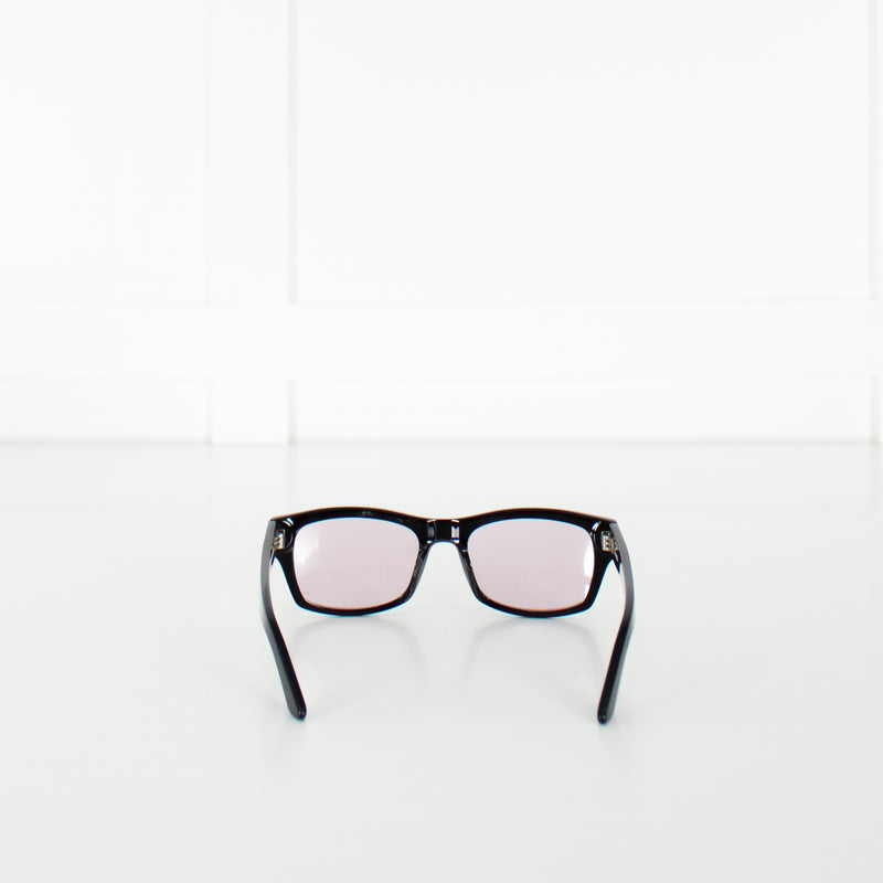 Sub Sun Black Sunglasses With Rose Clear Lenses
