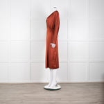 Vince Rust Coloured Silk Wrap Dress
