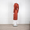 Vince Rust Coloured Silk Wrap Dress