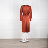 Vince Rust Coloured Silk Wrap Dress
