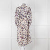 Isabel Marant Etoile White Blue Red Floral Wrap Cotton Dress