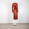Vince Rust Coloured Silk Wrap Dress