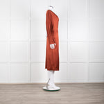 Vince Rust Coloured Silk Wrap Dress