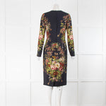 Dolce & Gabbana Blue Floral and Key Print Dress