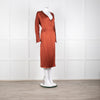 Vince Rust Coloured Silk Wrap Dress