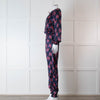 Ridley Blue Pink Floral Silk Satin Jumpsuit