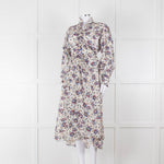 Isabel Marant Etoile White Blue Red Floral Wrap Cotton Dress