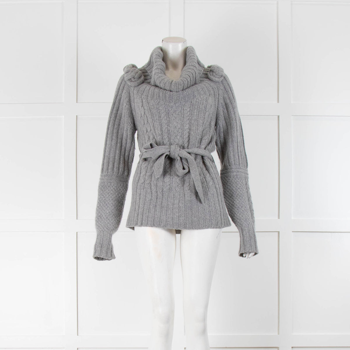 Matthew Williamson Grey Cable Knit Jumper