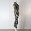 Ridley Black Multi Colour Floral Print Silk Jumpsuit