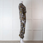 Ridley Black Multi Colour Floral Print Silk Jumpsuit