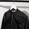 Givenchy Black Leather Sleeve Peplum Jacket