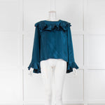 Roksanda Teal Frilled Blouse