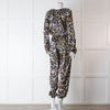 Ridley Black Multi Colour Floral Print Silk Jumpsuit