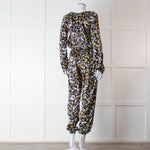 Ridley Black Multi Colour Floral Print Silk Jumpsuit