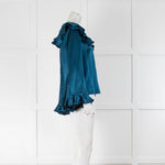 Roksanda Teal Frilled Blouse